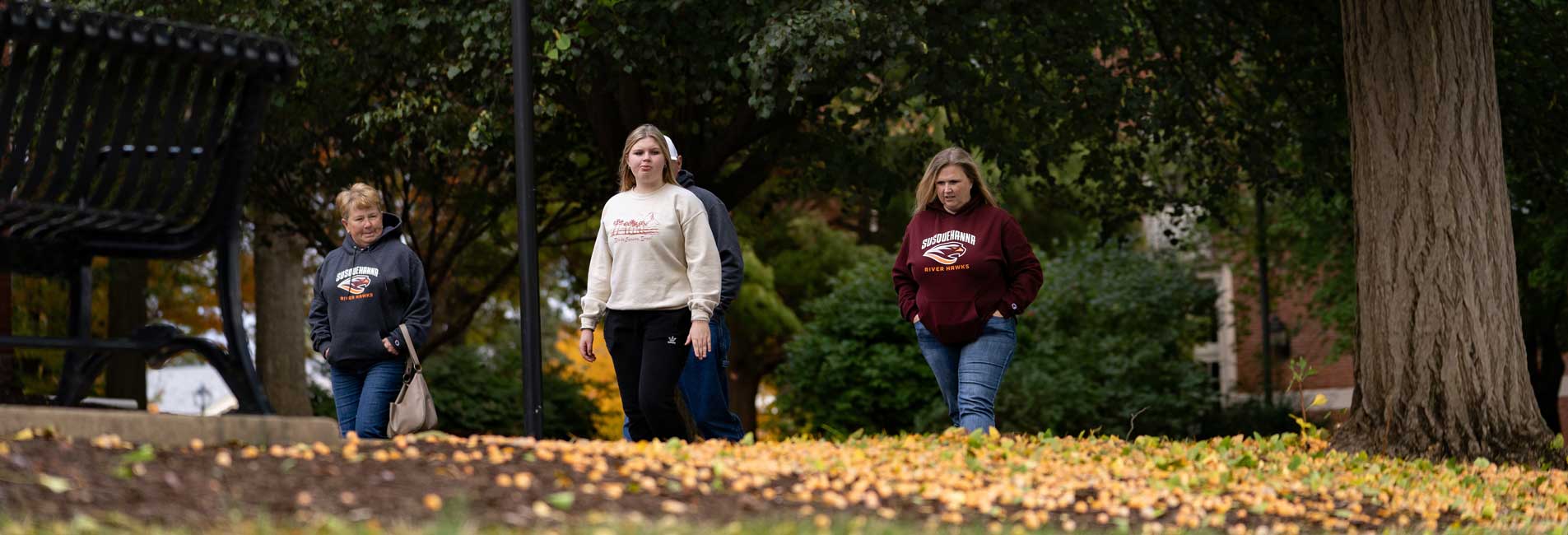 students walking on campus