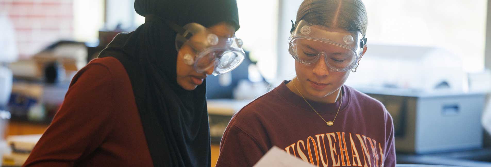 students in a science lab