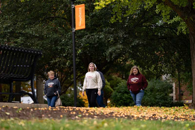 students walking on campus